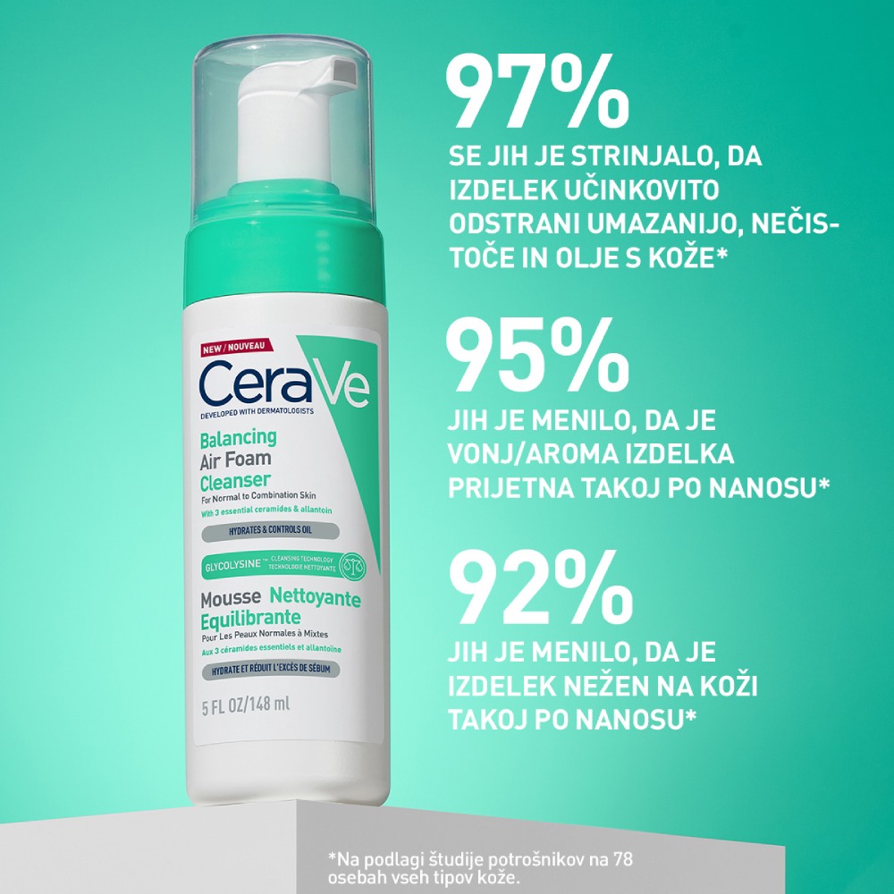 Cerave, penasto čistilo za obraz (148 ml)