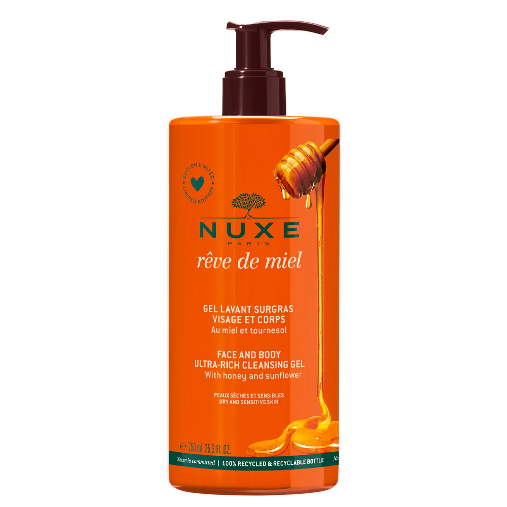Nuxe Reve De Miel, bogati čistilni gel s pumpico (750 ml)