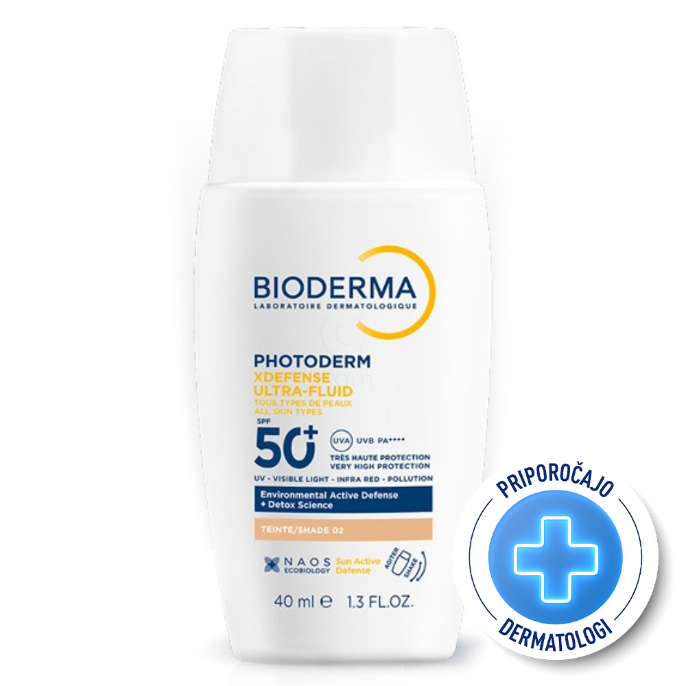 Bioderma Photoderm Xdefense Ultra, obarvan fluid za zaščito pred soncem - svetel 02 - ZF50+ (40 ml)