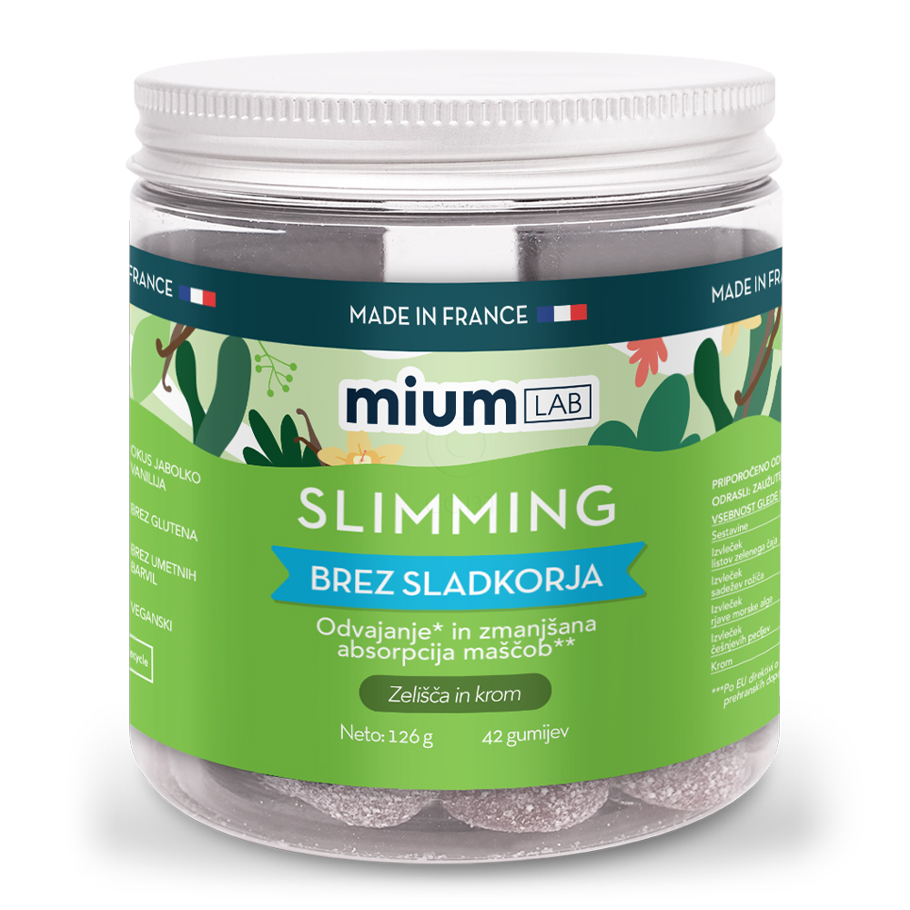 Mium LAB Slimming, gumiji brez sladkorja (42 gumijev)