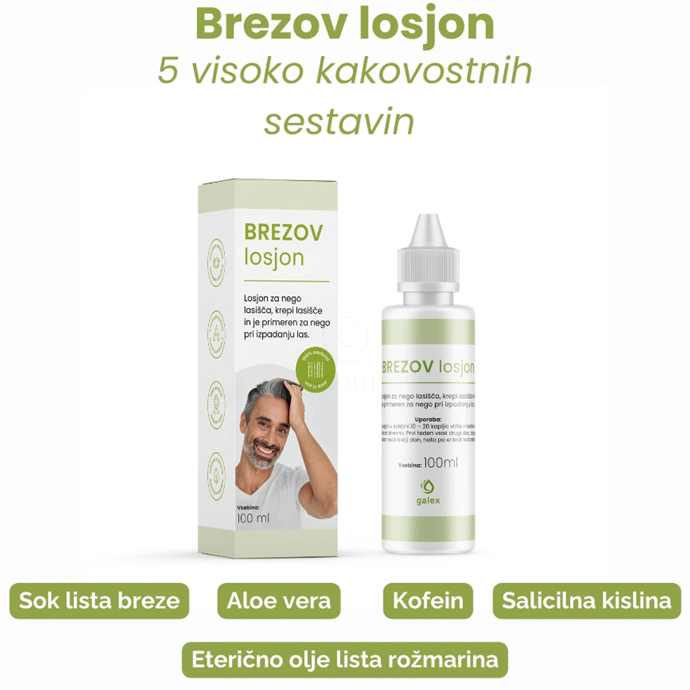 Brezov Losjon s kofeinom, Galex (100 ml)