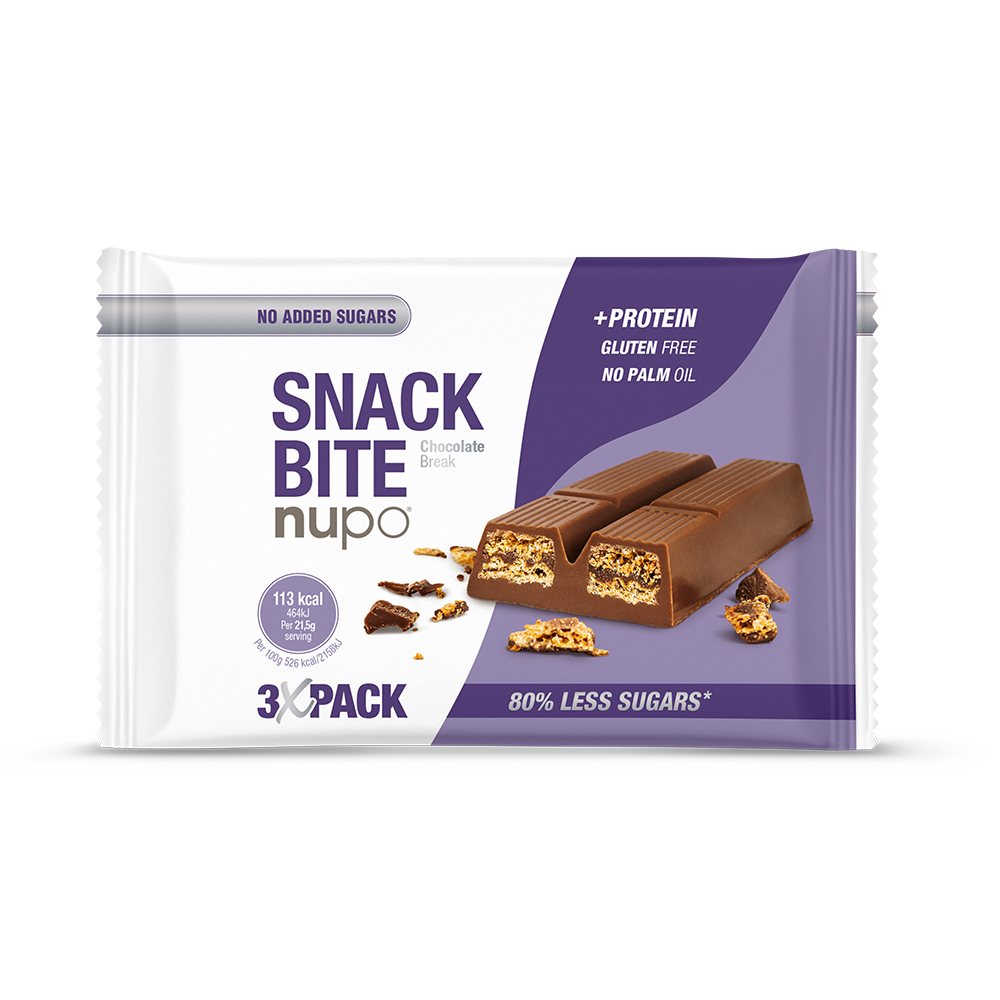Nupo Snack Bite, hrustljava napolitanka – Kakav (3 x 21,5 g)