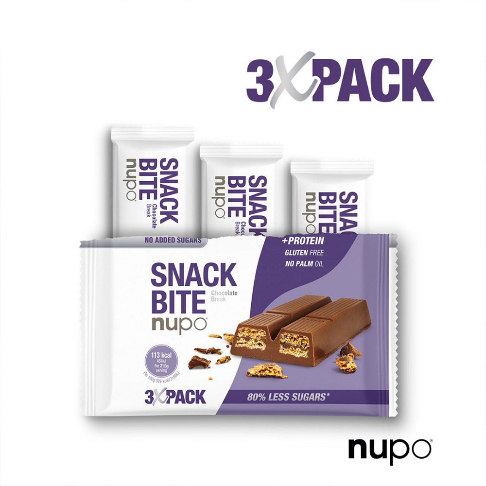 Nupo Snack Bite, hrustljava napolitanka – Kakav (3 x 21,5 g)