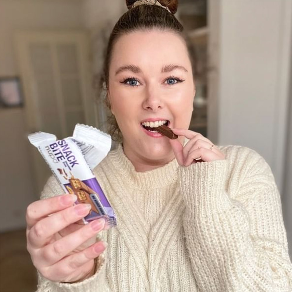 Nupo Snack Bite, hrustljava napolitanka – Kakav (3 x 21,5 g)