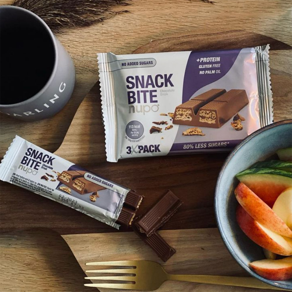 Nupo Snack Bite, hrustljava napolitanka – Kakav (3 x 21,5 g)