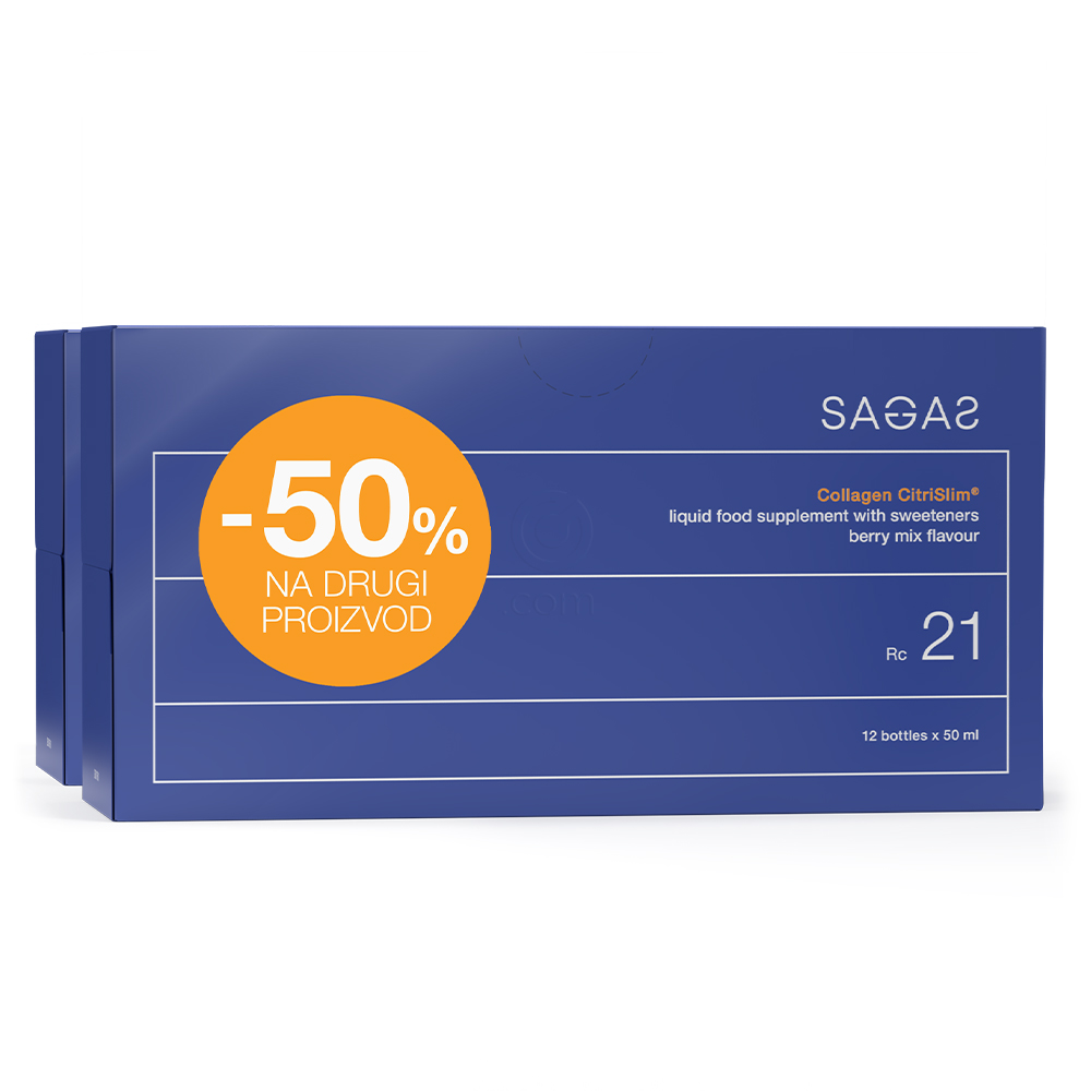 Sagas RC21 Collagen CitriSlim, tekočina v stekleničkah - gozdni sadeži (2 x (12 x 50 ml))