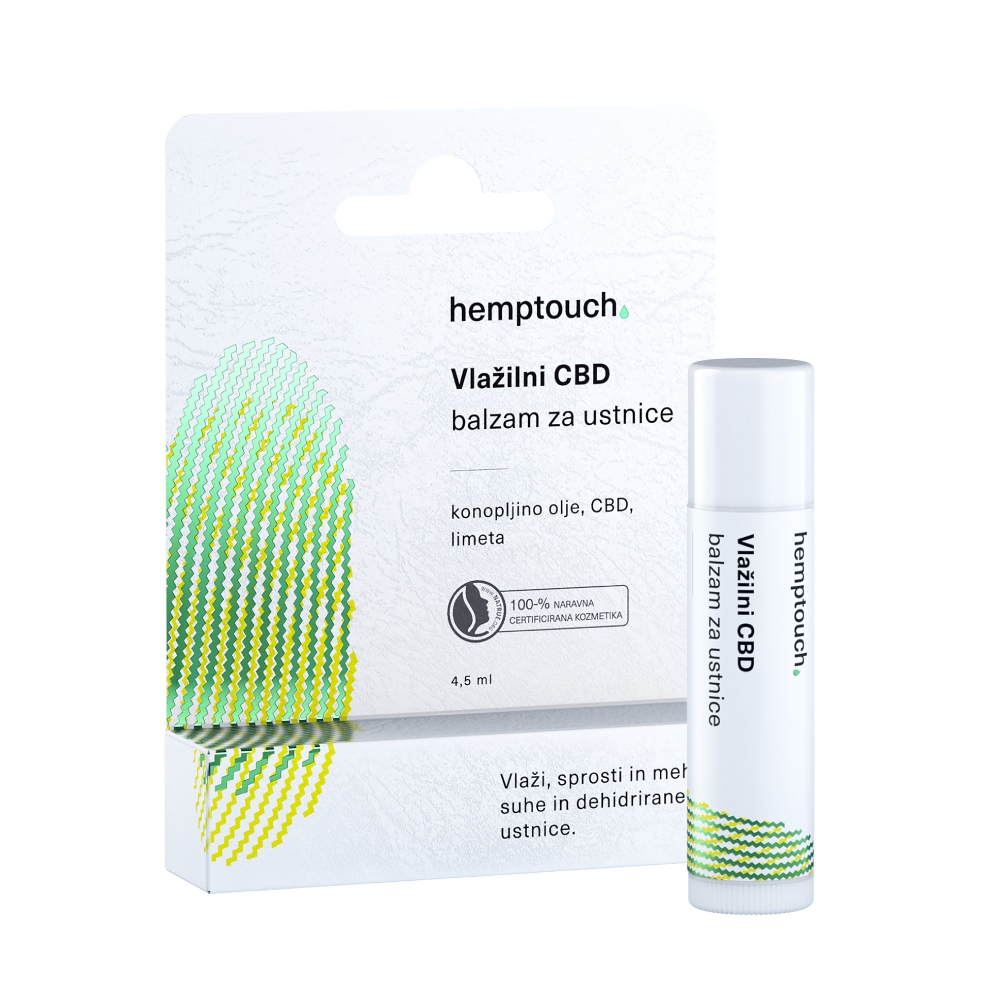 Hemptouch, vlažilni CBD balzam za ustnice (4,5 ml)