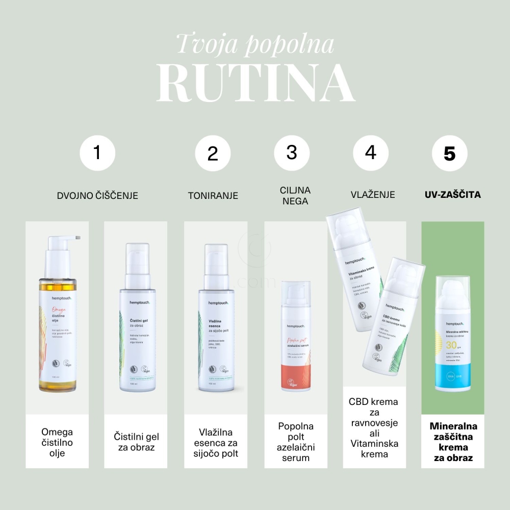 Hemptouch, mineralna zaščitna krema za obraz - ZF30 (50 ml)