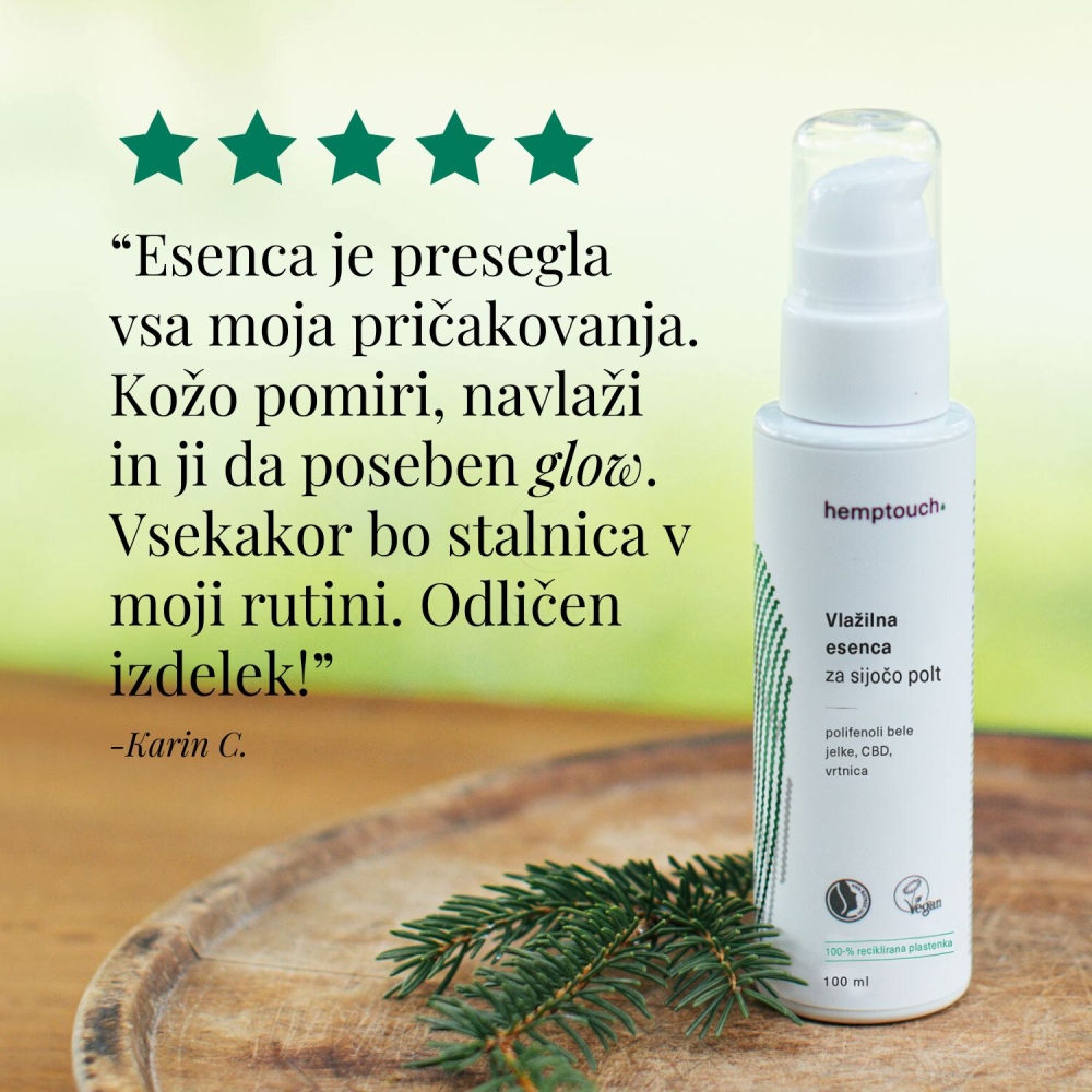 Hemptouch, vlažilna esenca za sijočo polt (100 ml)