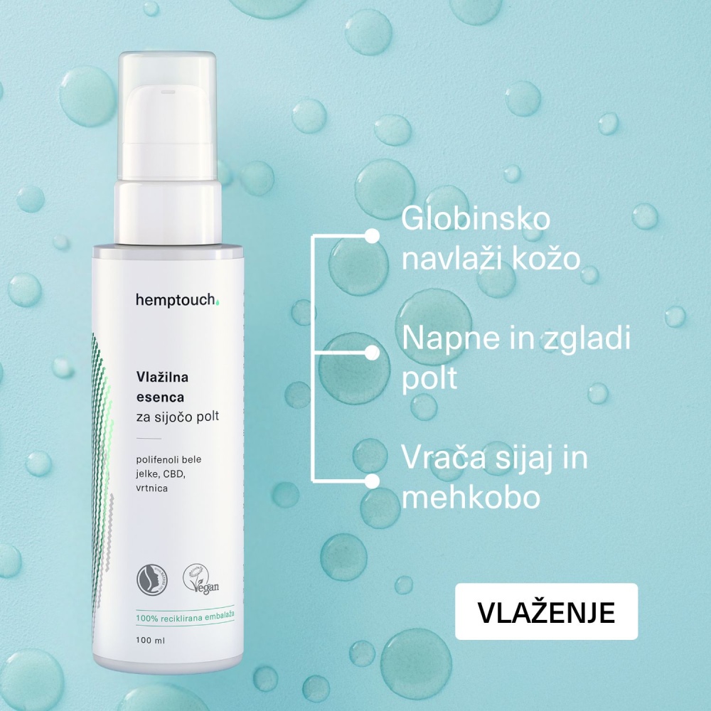 Hemptouch, vlažilna esenca za sijočo polt (100 ml)