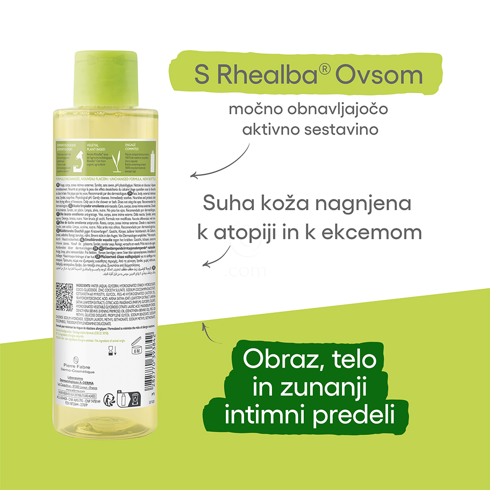 A-Derma Exomega Control, emolientno čistilno olje za tuširanje za atopijsko kožo (200 ml)
