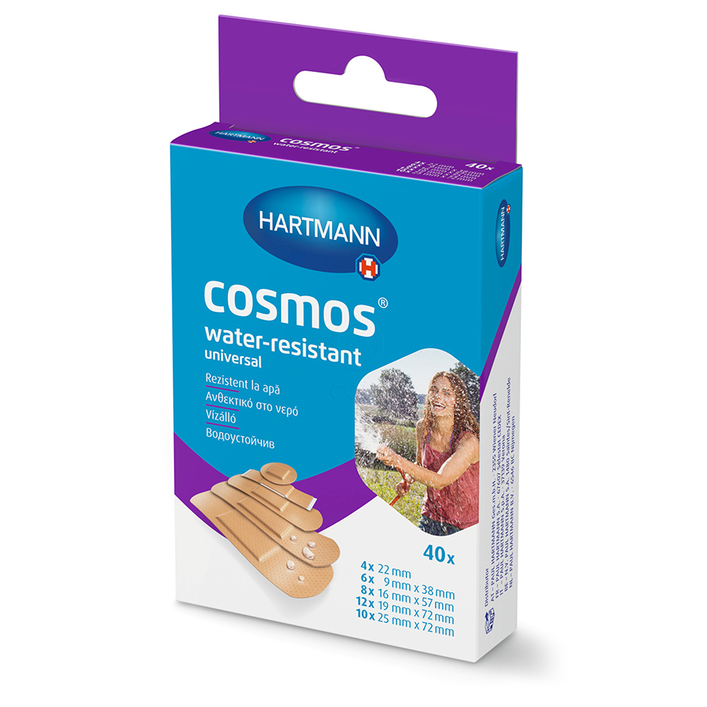 Cosmos Water-Resistant Universal, vodoodporni obliži za rane (40 obližev)