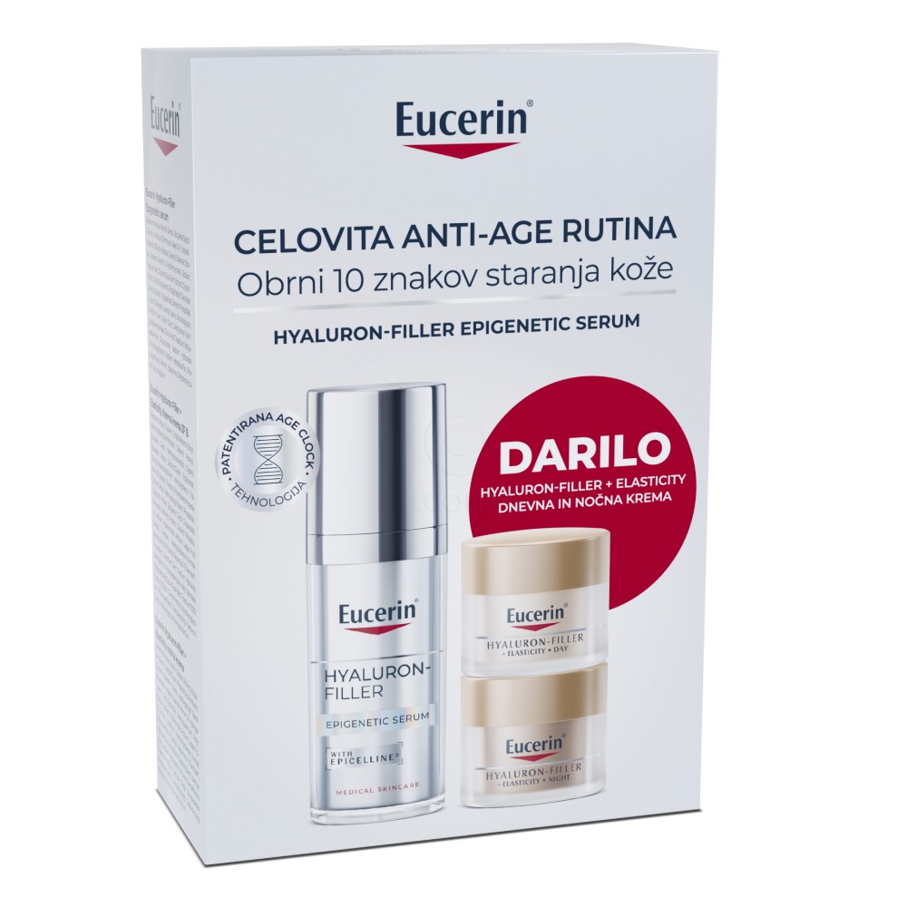 Eucerin Hyaluron Filler Epigenetic, anti-age paket za obraz (30 ml + 2 x 20 ml)