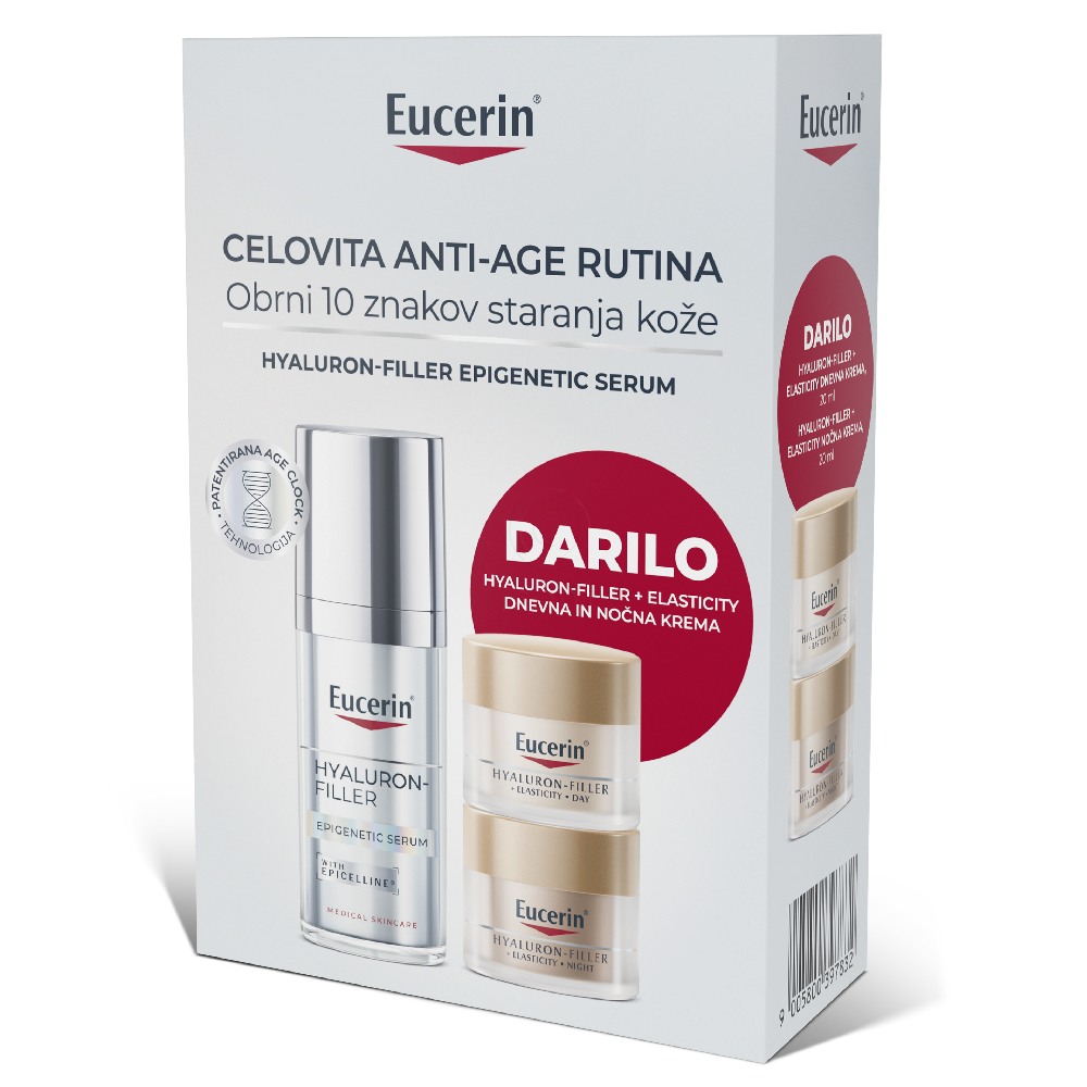 Eucerin Hyaluron Filler Epigenetic, anti-age paket za obraz (30 ml + 2 x 20 ml)