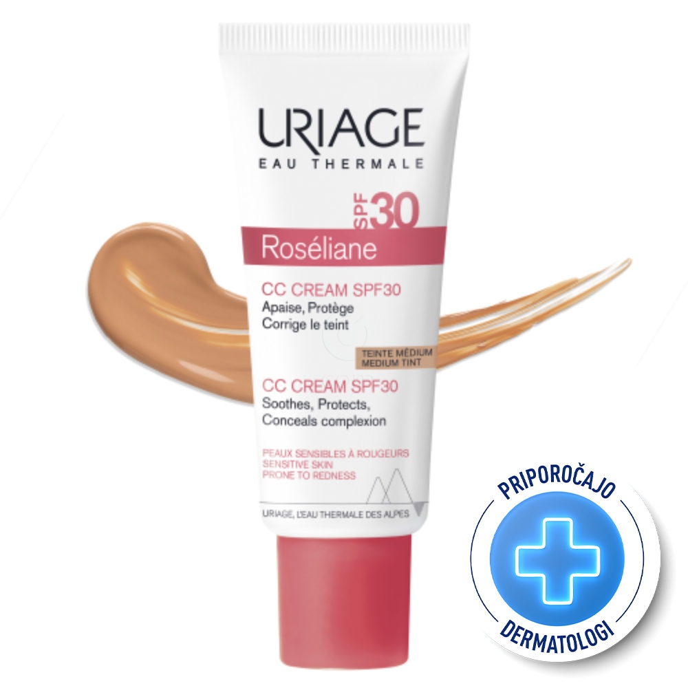 Uriage Roséliane CC, krema ZF 30 - odtenek medium (40 ml)