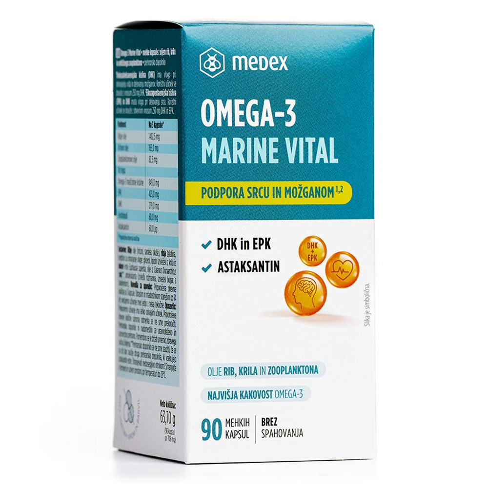 Omega-3 Marine Vital Medex, mehke kapsule (90 kapsul)