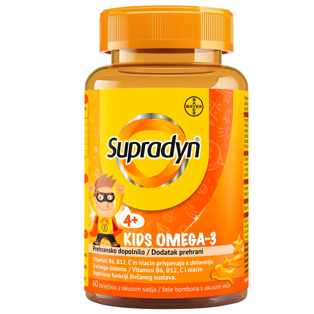 Supradyn Kids Omega-3, želejčki z okusom sadja (60 želejčkov)