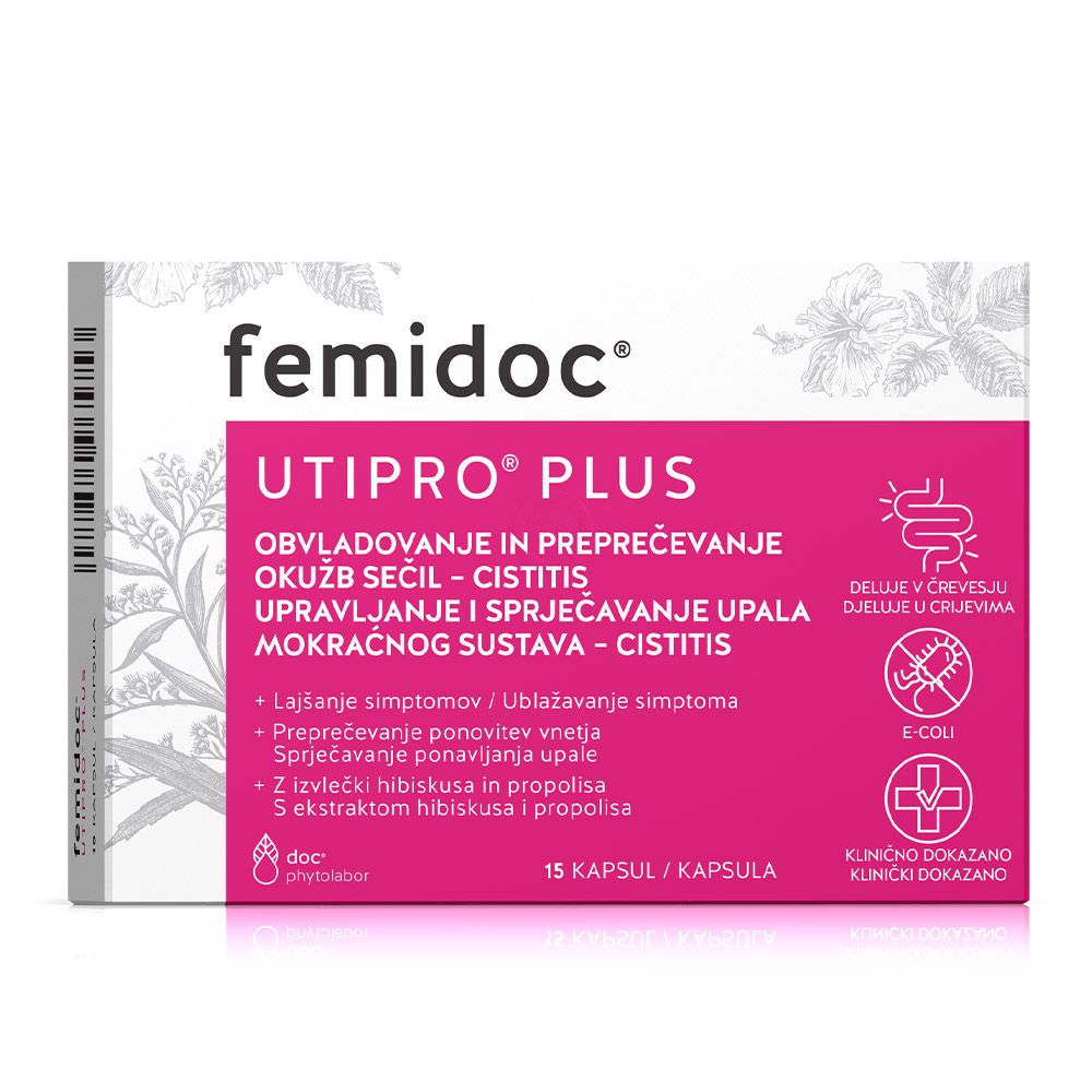 Femidoc Utipro Plus, kapsule - paket (3 x 15 kapsul)