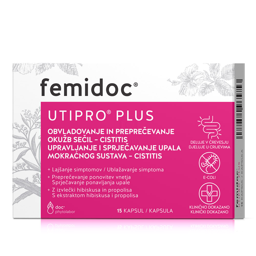 Femidoc Utipro Plus, kapsule - paket (3 x 15 kapsul)