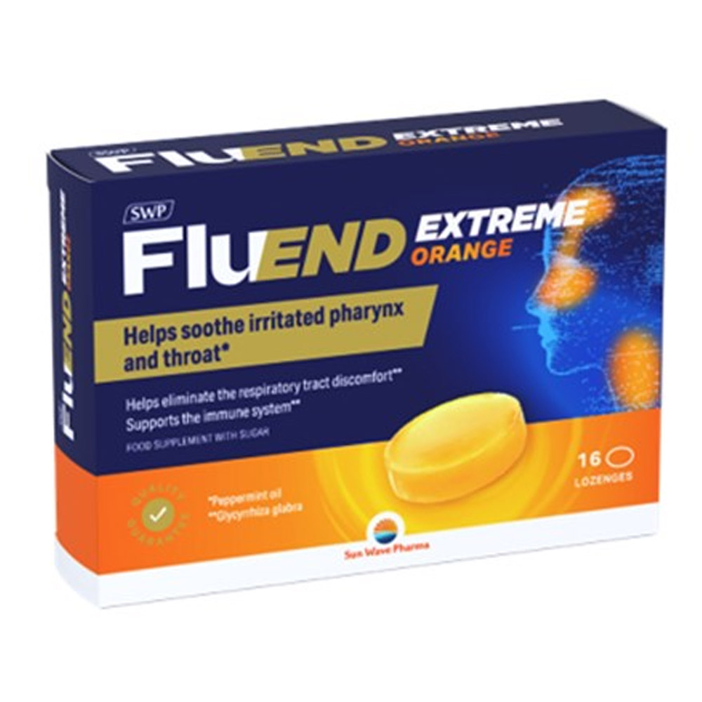 FlueEND Extreme Orange SWP, pastile z okusom mentola in pomaranče (16 pastil)