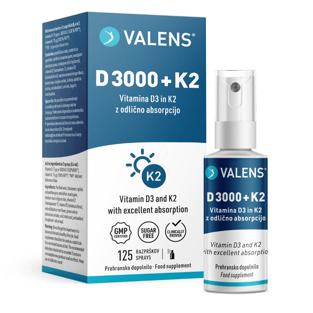 Valens D 3000 + K2, ustno pršilo (25 ml)