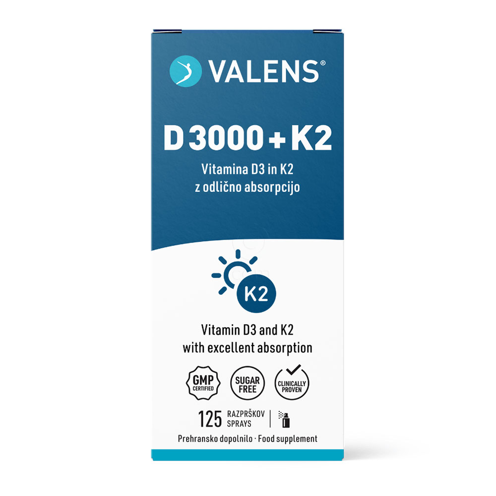 Valens D 3000 + K2, ustno pršilo (25 ml)