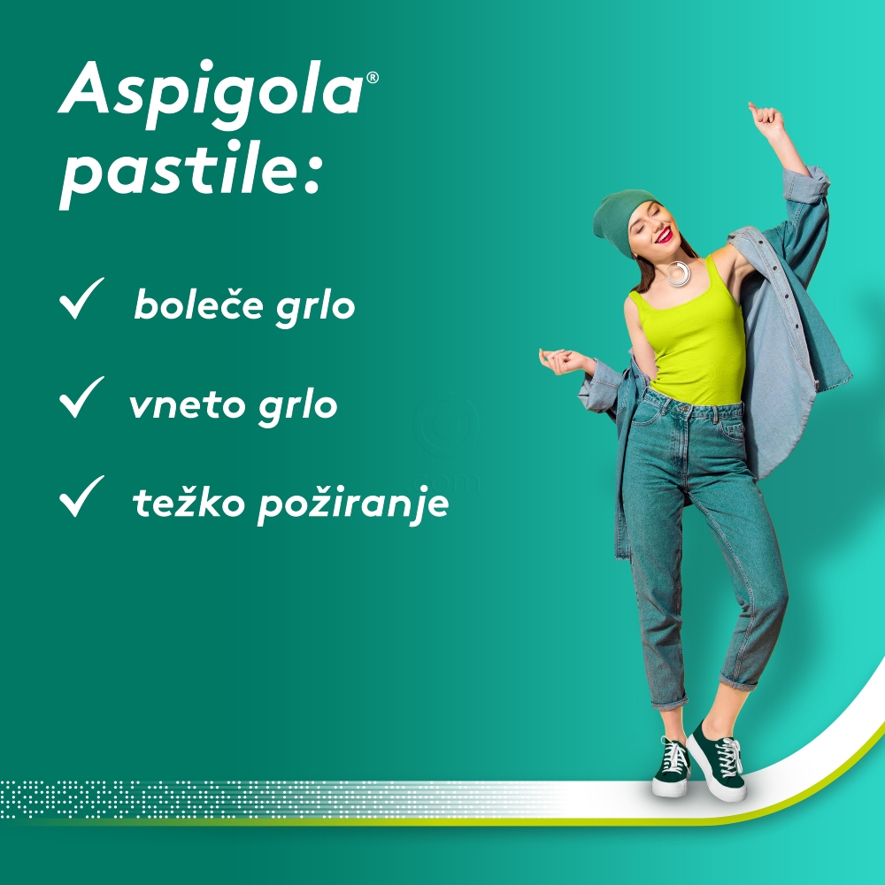 Aspigola 8,75 mg, pastile z okusom medu in limone (16 pastil)