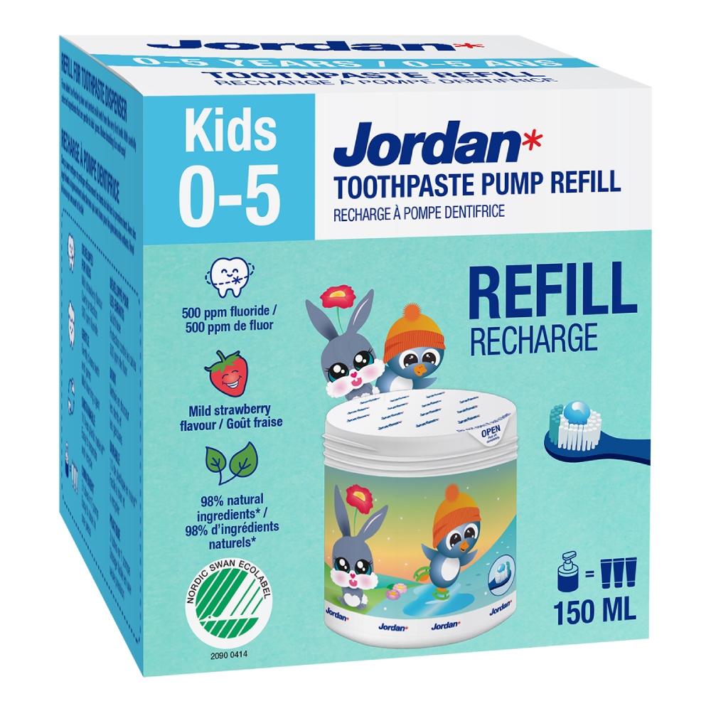 Jordan Kids, zobna pasta za otroke 0-5 let - refill (150 ml)