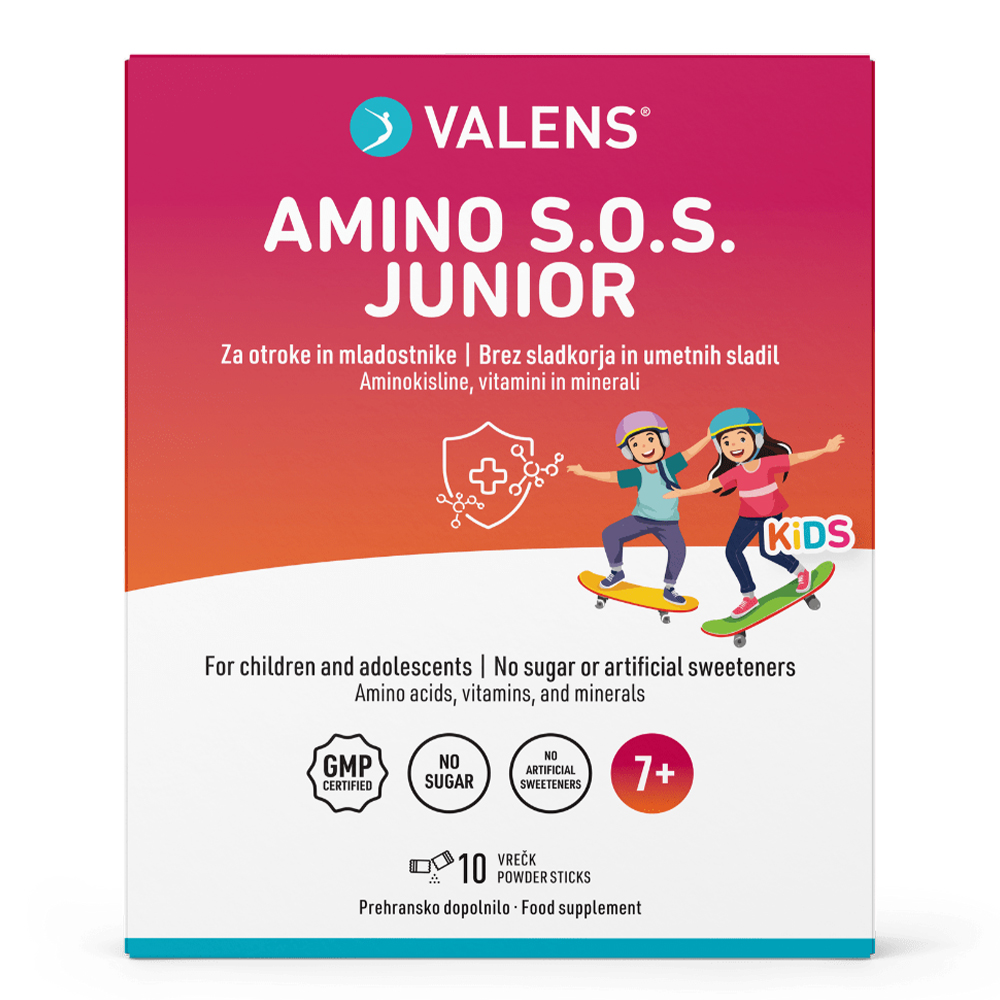 Valens Amino S.O.S. Junior, prašek za pripravo napitka (10 vrečic)