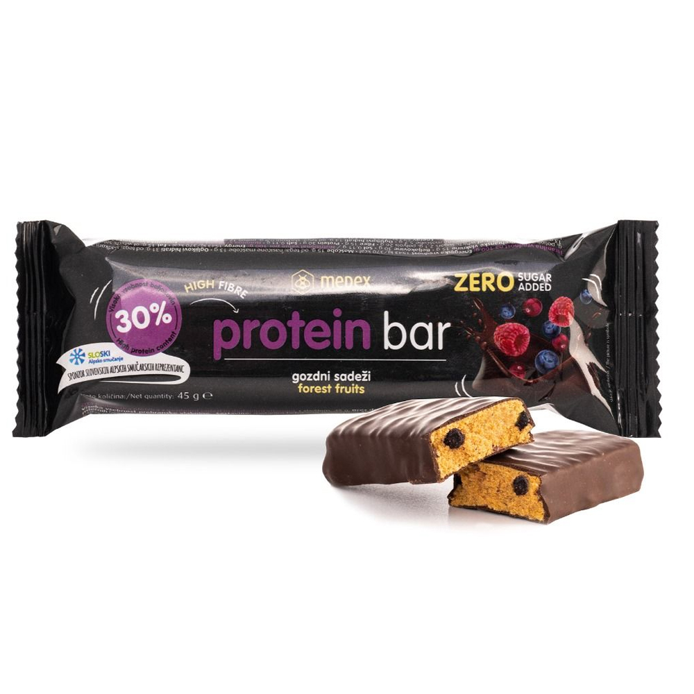 Medex Protein Bar, proteinska ploščica - gozdni sadeži (45 g)