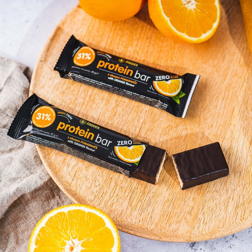 Medex Protein Bar, proteinska ploščica - pomaranča (45 g)