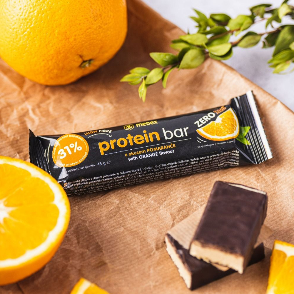 Medex Protein Bar, proteinska ploščica - pomaranča (45 g)