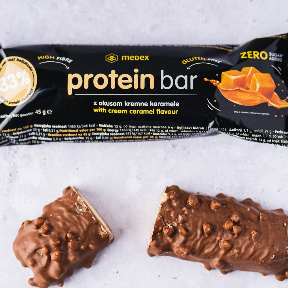 Medex Protein Bar, proteinska ploščica - karamelni piškot (45 g)