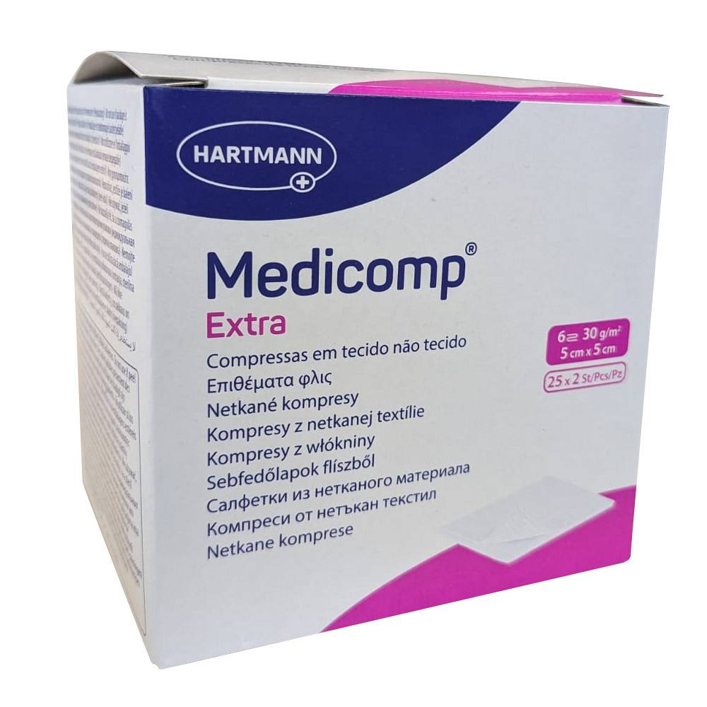 Medicomp Extra, sterilen zloženec 5 x 5 cm (25 x 2 zloženca)