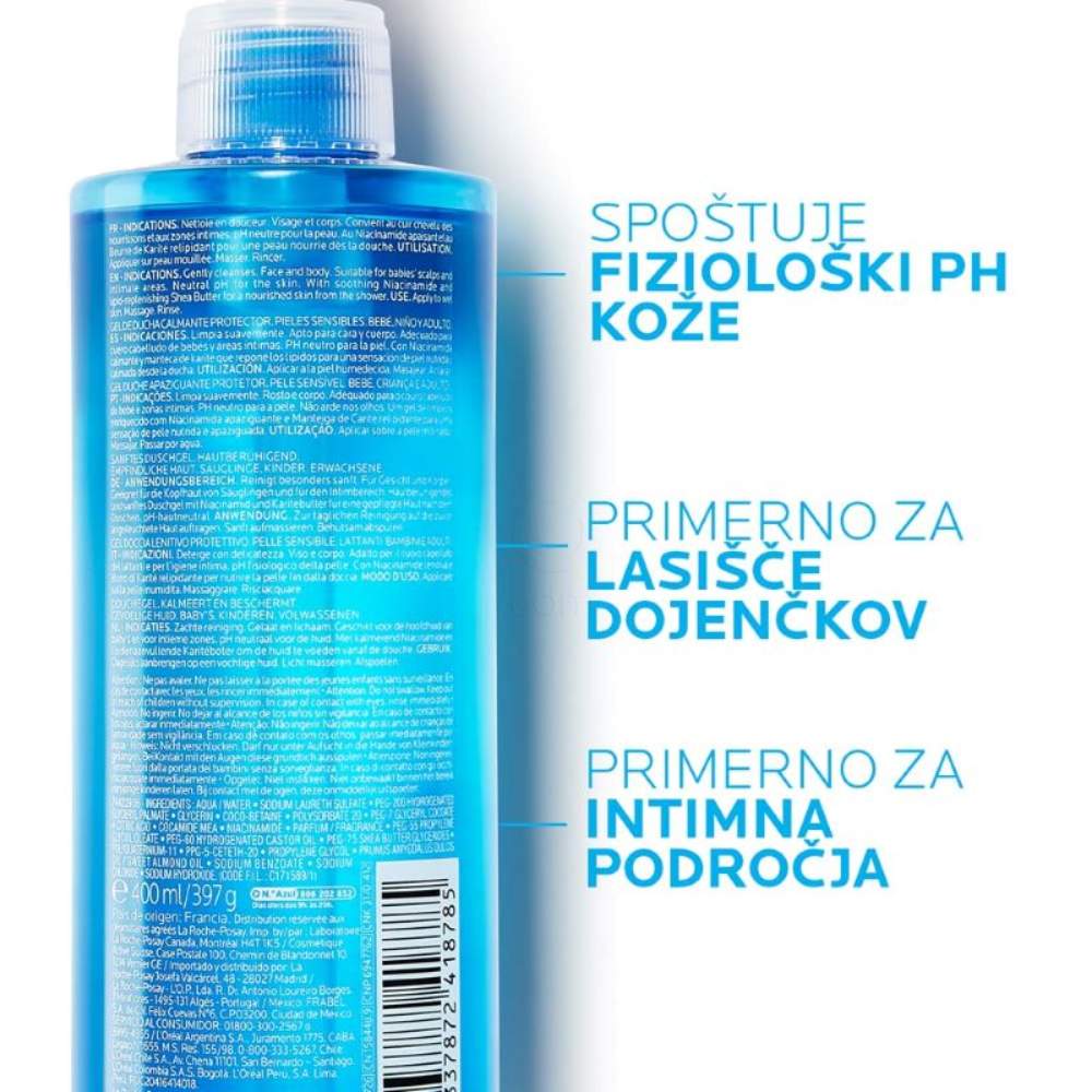 LRP Lipikar, gel Lavant za prhanje za občutljivo in suho kožo (400 ml)