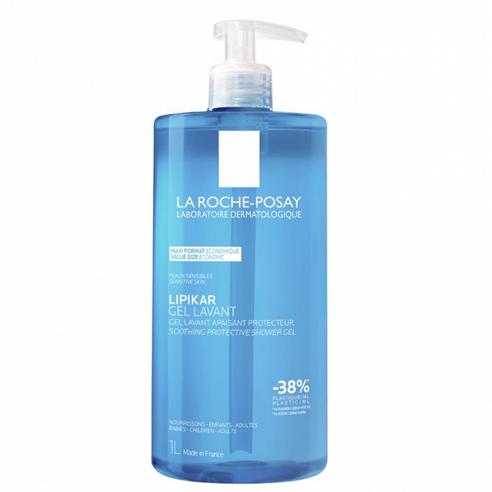 LRP Lipikar, gel Lavant za prhanje za občutljivo in suho kožo (1000 ml)