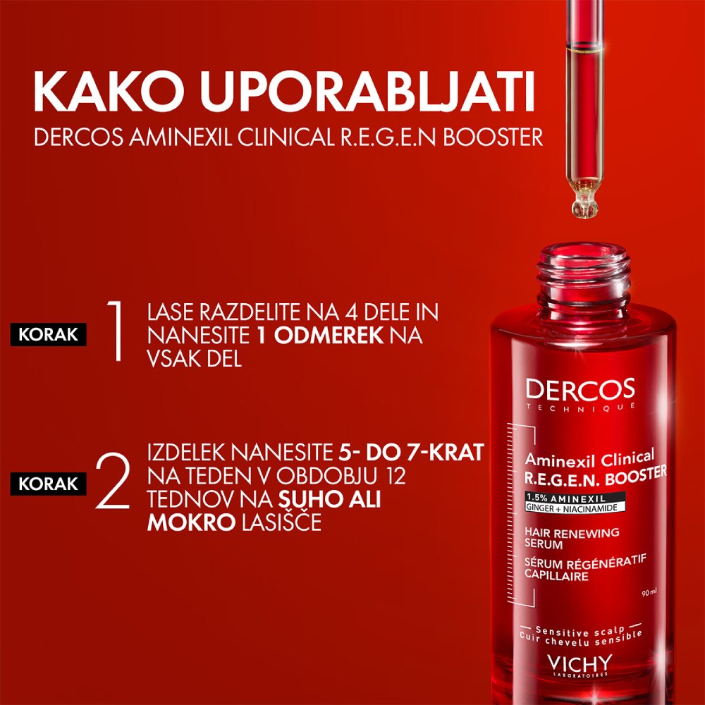 Vichy Dercos Aminexil Clinical R.E.G.E.N. booster, serum za obnovo las (90 ml)