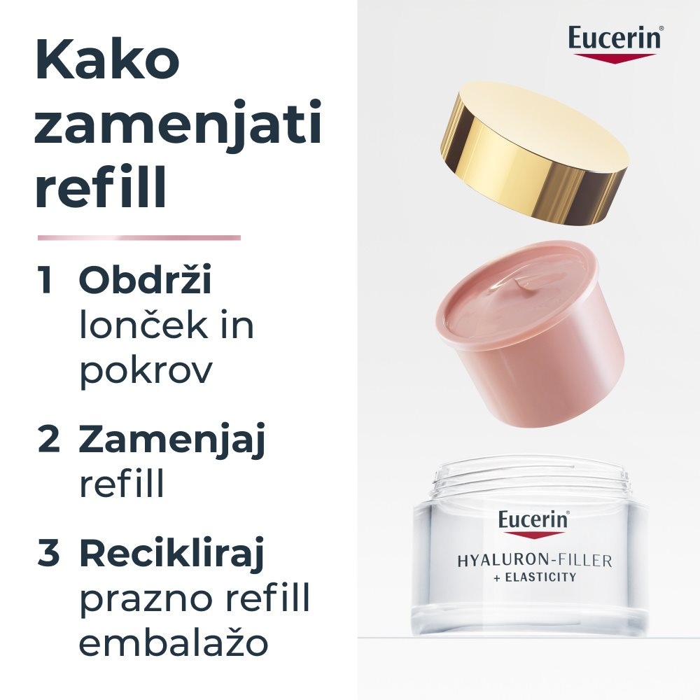 Eucerin Hyaluron-Filler + Elasticity Rose, refill dnevna krema - ZF30 (50 ml)