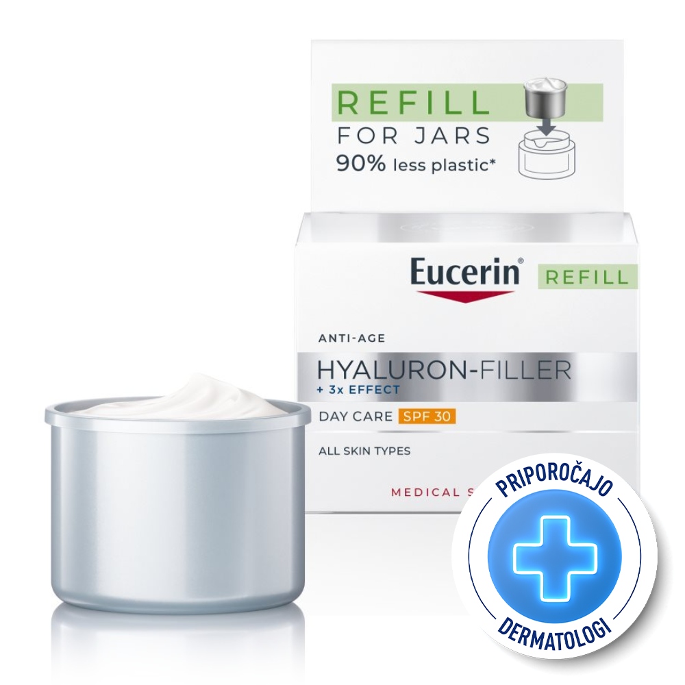 Eucerin Hyaluron-Filler, refill dnevna krema za vse tipe kože - ZF 30 (50 ml)