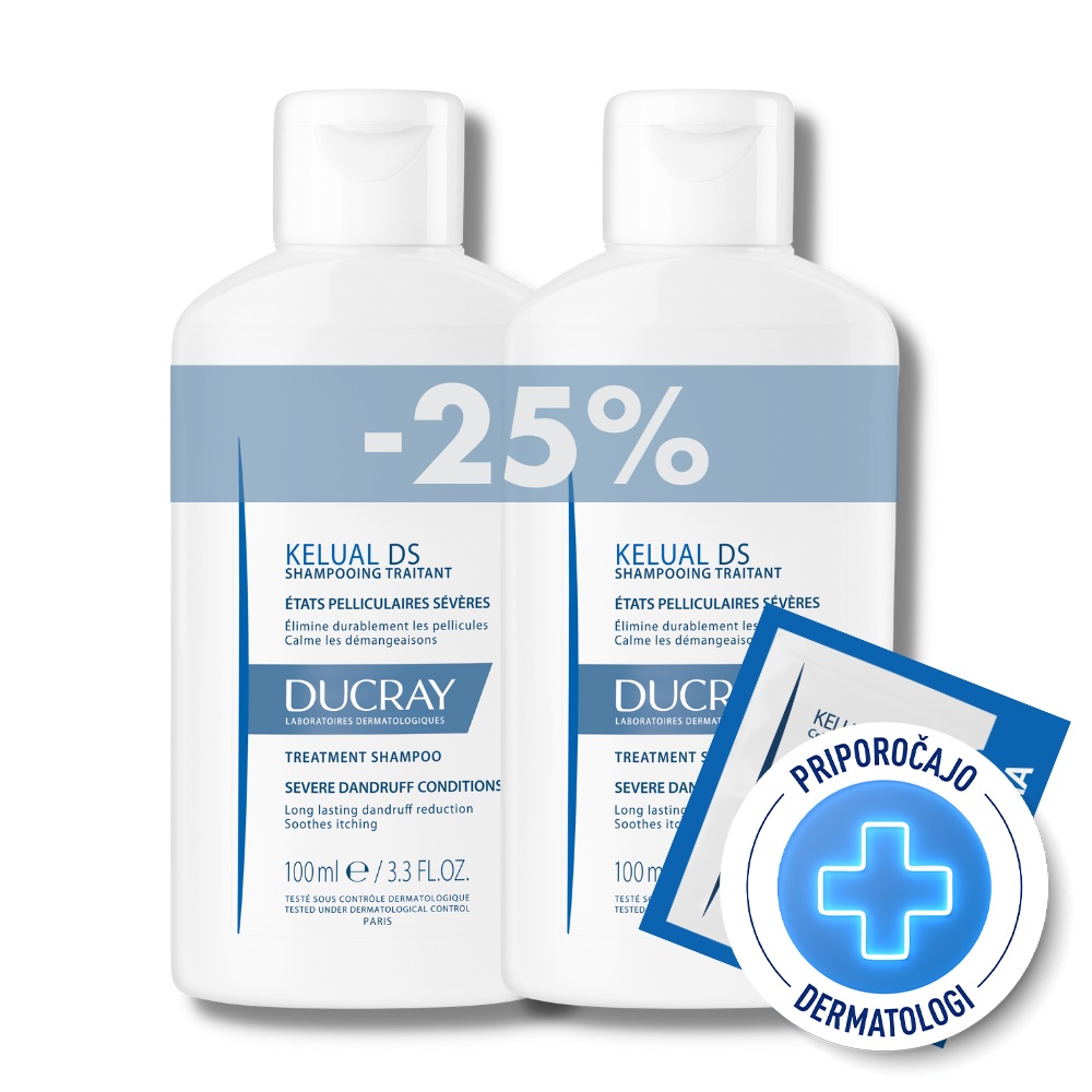Ducray Kelual DS, tretma šampon - paket (2 x 100 ml)