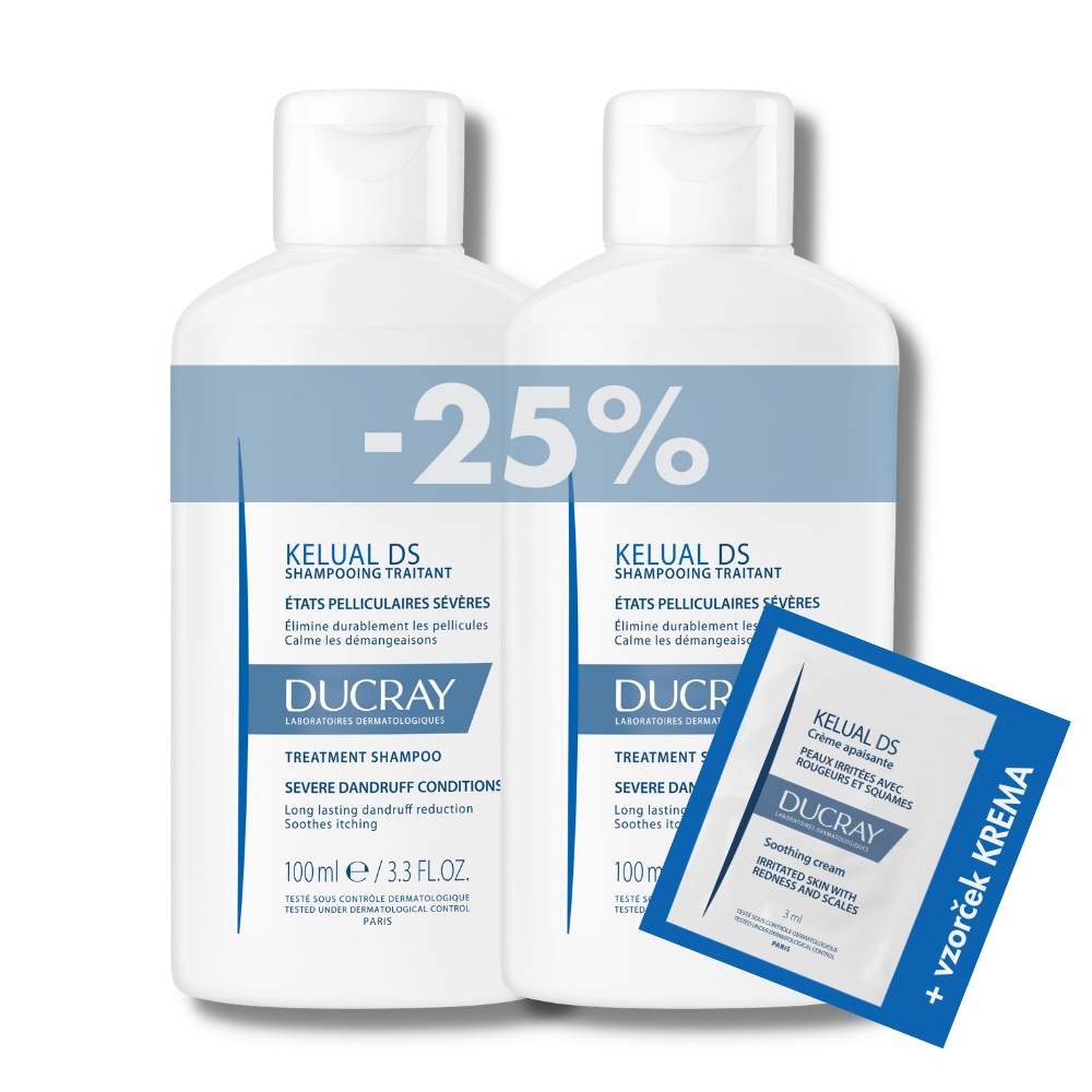 Ducray Kelual DS, tretma šampon - paket (2 x 100 ml) 