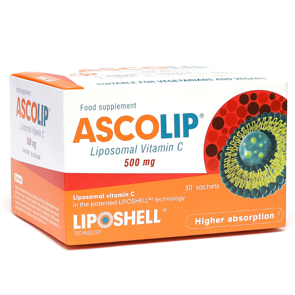 Liposomski Vitamin C 500 mg Ascolip, vrečice (30 vrečic)