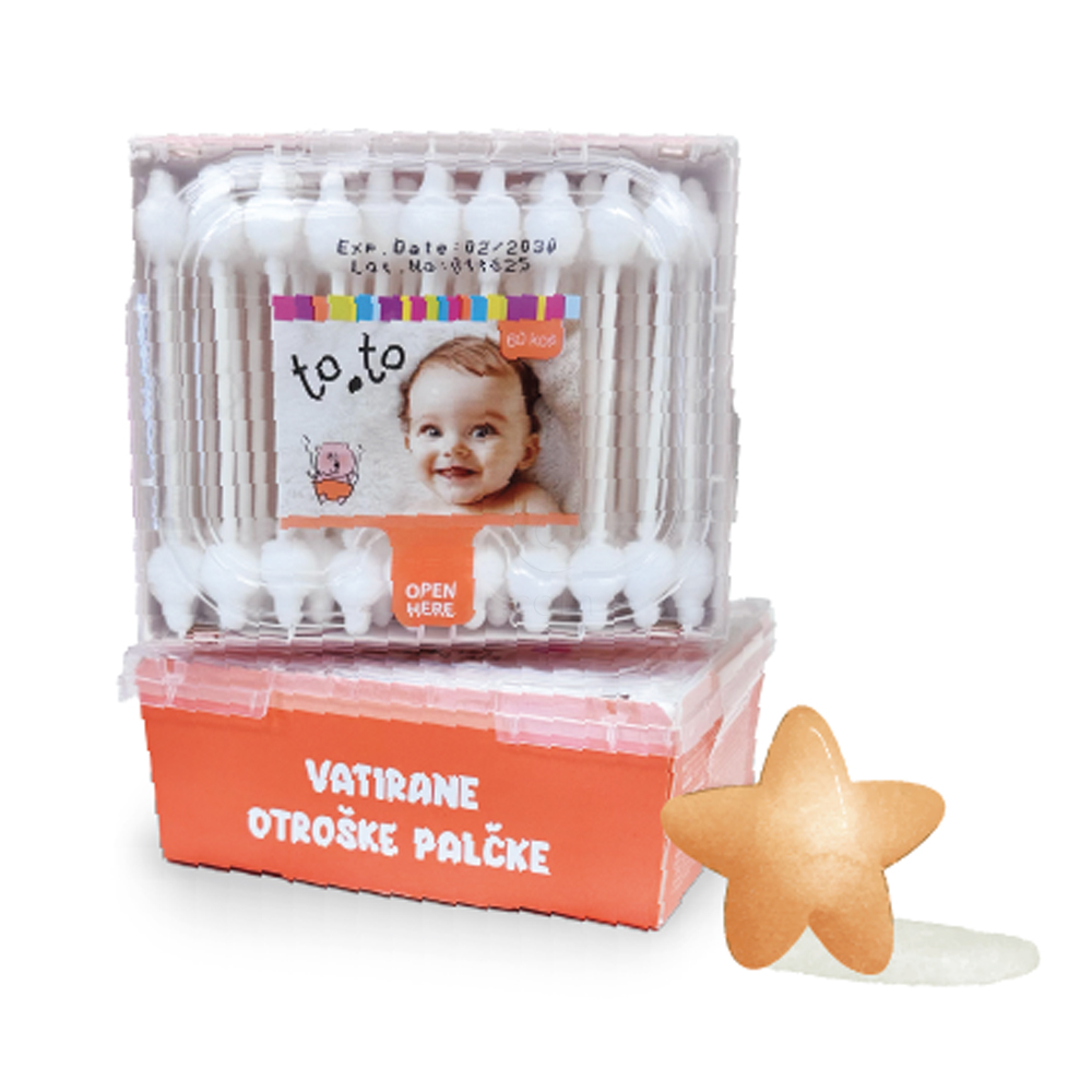 to.to Baby biorazgradljive vatirane palčke (60 palčk)