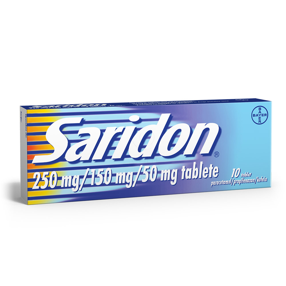 Saridon 250 mg/150 mg/50 mg, tablete (10 tablet)