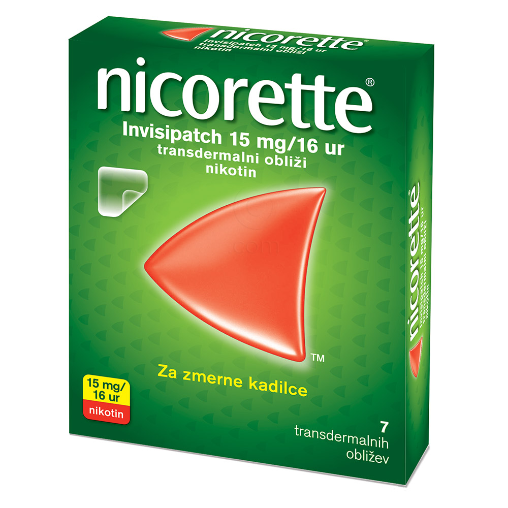 Nicorette Invisipatch, 15 mg/16 ur transdermalni obliži (7 obližev)