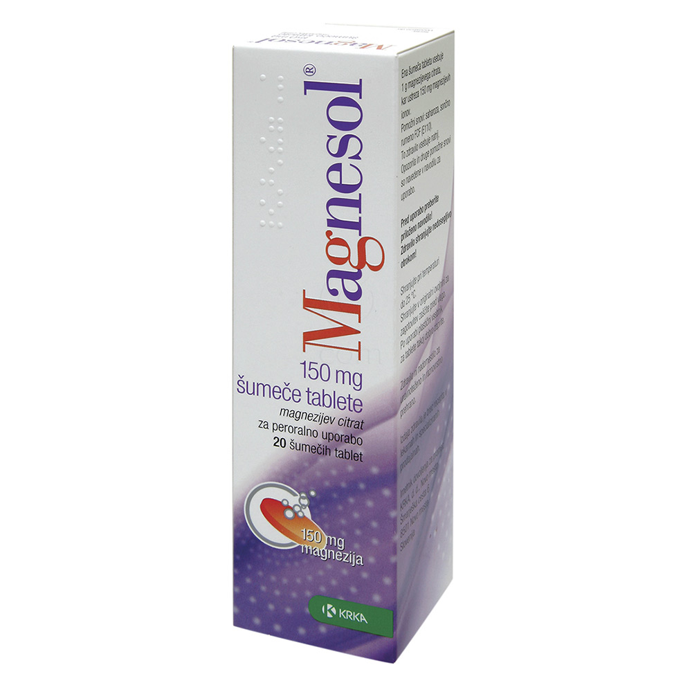 Magnesol 150 mg Krka, šumeče tablete (20 šumečih tablet)