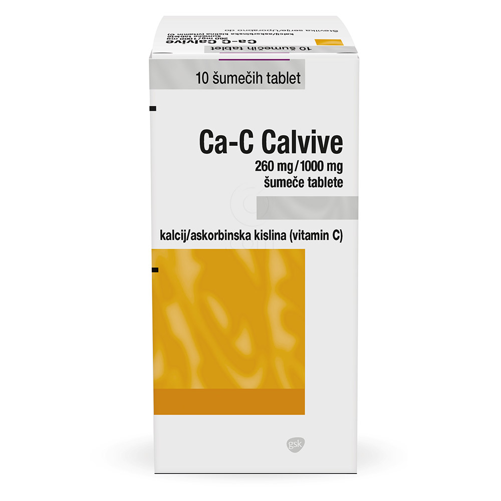 Ca-C Calvive 260 mg/1000 mg, šumeče tablete (10 šumečih tablet)