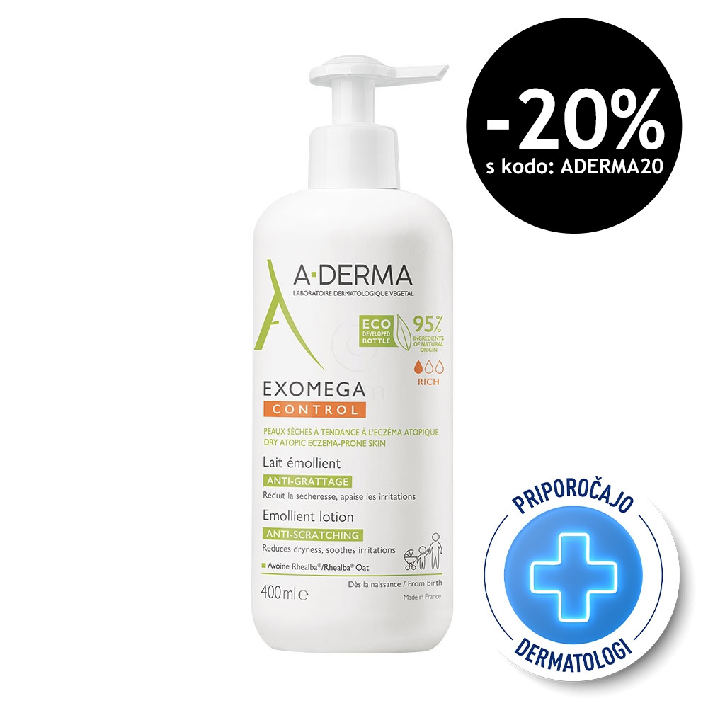 A-Derma Exomega Control, emolientni losjon (400 ml) 