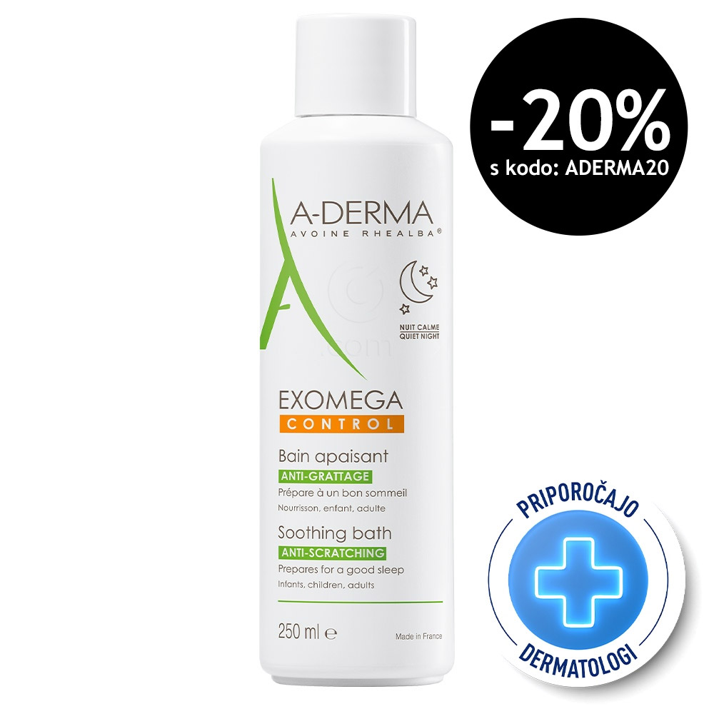 A-Derma Exomega Control, pomirjajoča kopel (250 ml)