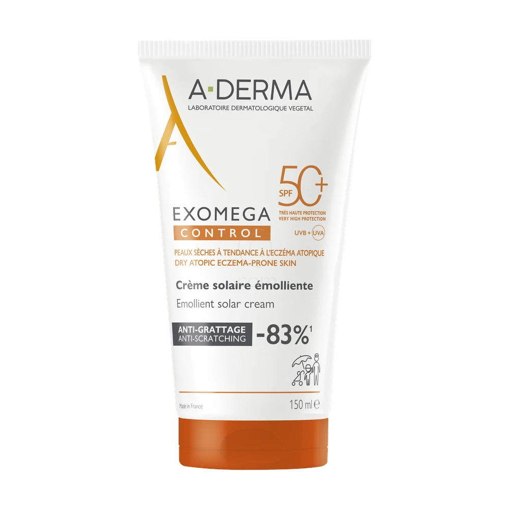 A-Derma Exomega Control, paket: zaščita pred sonce + olje (150 ml + 200 ml)